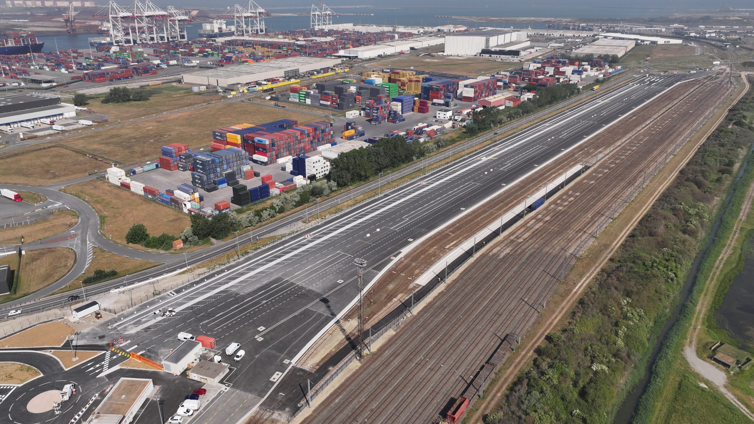 Arial view of the Terminal Dunkerque in France.